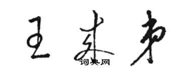 駱恆光王來弟草書個性簽名怎么寫