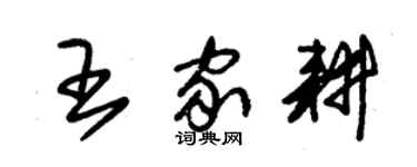 朱錫榮王家耕草書個性簽名怎么寫