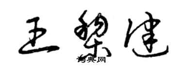 曾慶福王黎健草書個性簽名怎么寫