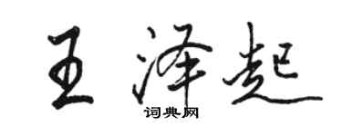 駱恆光王澤起行書個性簽名怎么寫