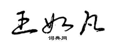 曾慶福王如凡草書個性簽名怎么寫