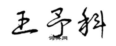 曾慶福王予科草書個性簽名怎么寫
