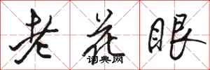 駱恆光老花眼行書怎么寫