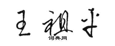 駱恆光王祖平草書個性簽名怎么寫