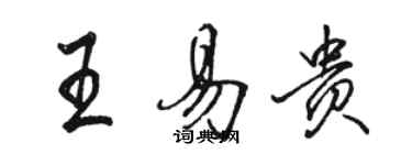 駱恆光王易貴行書個性簽名怎么寫