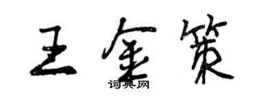 曾慶福王金策行書個性簽名怎么寫