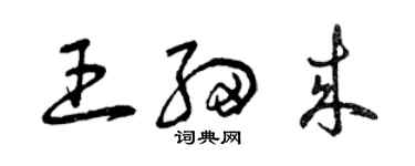 曾慶福王細來草書個性簽名怎么寫