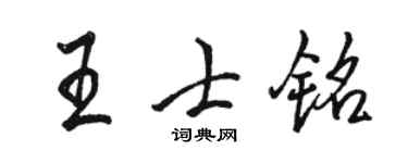 駱恆光王士銘行書個性簽名怎么寫