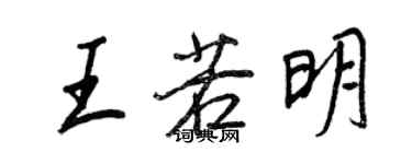 王正良王若明行書個性簽名怎么寫