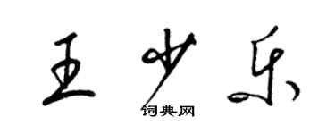 梁錦英王少樂草書個性簽名怎么寫