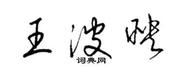 梁錦英王波映草書個性簽名怎么寫