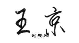 駱恆光王京行書個性簽名怎么寫