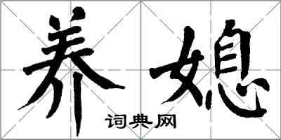 翁闓運養媳楷書怎么寫