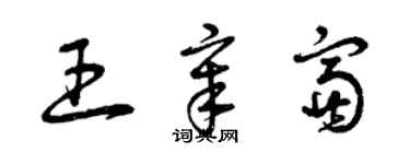 曾慶福王章富草書個性簽名怎么寫