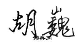 駱恆光胡巍行書個性簽名怎么寫