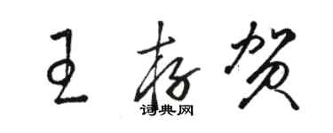 駱恆光王存賀草書個性簽名怎么寫