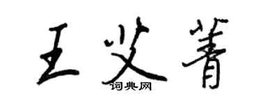 王正良王艾菁行書個性簽名怎么寫