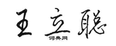 駱恆光王立聰行書個性簽名怎么寫