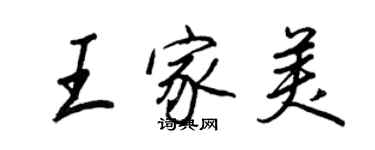 王正良王家美行書個性簽名怎么寫