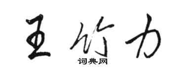 駱恆光王竹力行書個性簽名怎么寫