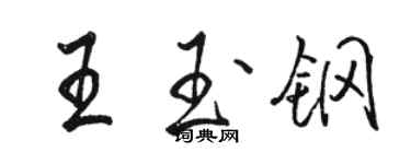 駱恆光王玉鋼行書個性簽名怎么寫