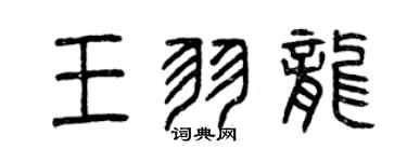 曾慶福王羽龍篆書個性簽名怎么寫