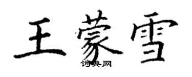 丁謙王蒙雪楷書個性簽名怎么寫