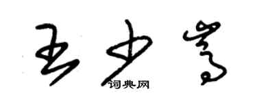 朱錫榮王少嵩草書個性簽名怎么寫