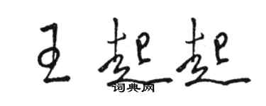 駱恆光王起起草書個性簽名怎么寫