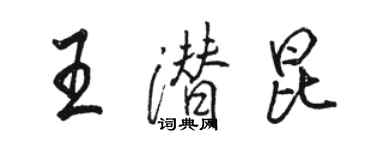 駱恆光王潛昆行書個性簽名怎么寫