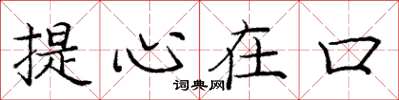 龐中華提心在口楷書怎么寫