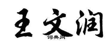 胡問遂王文潤行書個性簽名怎么寫