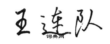 駱恆光王連隊行書個性簽名怎么寫