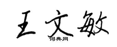 王正良王文敏行書個性簽名怎么寫