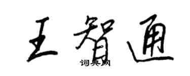 王正良王智通行書個性簽名怎么寫