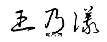曾慶福王乃儀草書個性簽名怎么寫