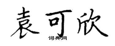 丁謙袁可欣楷書個性簽名怎么寫