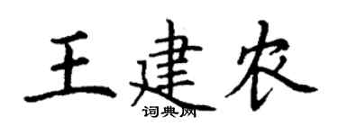丁謙王建農楷書個性簽名怎么寫