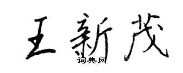 王正良王新茂行書個性簽名怎么寫
