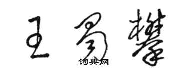 駱恆光王蜀攀草書個性簽名怎么寫