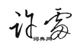 駱恆光許雷草書個性簽名怎么寫
