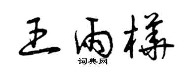 曾慶福王雨樺草書個性簽名怎么寫
