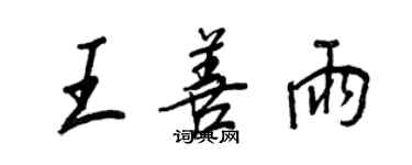 王正良王善雨行書個性簽名怎么寫