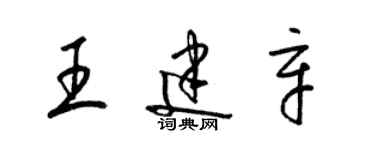 梁錦英王建辛草書個性簽名怎么寫