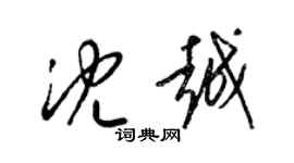 梁錦英沈越草書個性簽名怎么寫