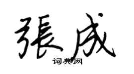 王正良張成行書個性簽名怎么寫