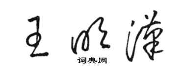 駱恆光王明漢草書個性簽名怎么寫