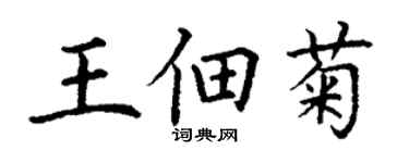 丁謙王佃菊楷書個性簽名怎么寫