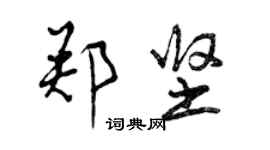 曾慶福鄭堅行書個性簽名怎么寫