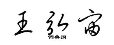 梁錦英王弘宙草書個性簽名怎么寫